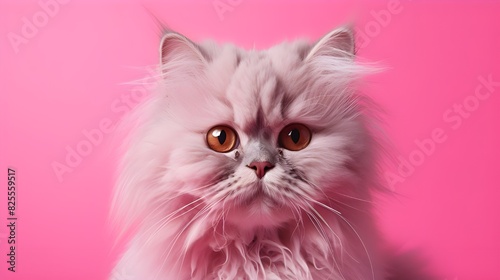 cat on pink background