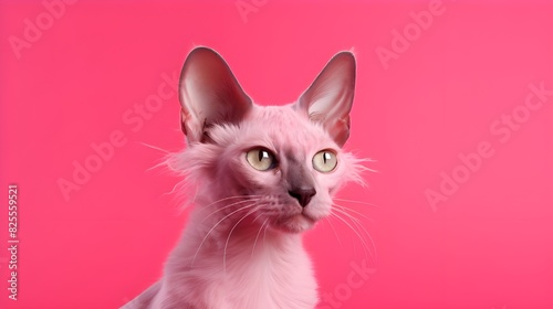 cat on pink background © TheseusAi