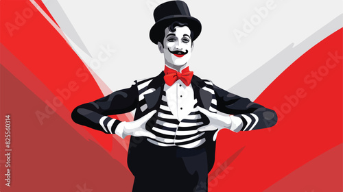 French mime in traditional clothing as symbol of Fr