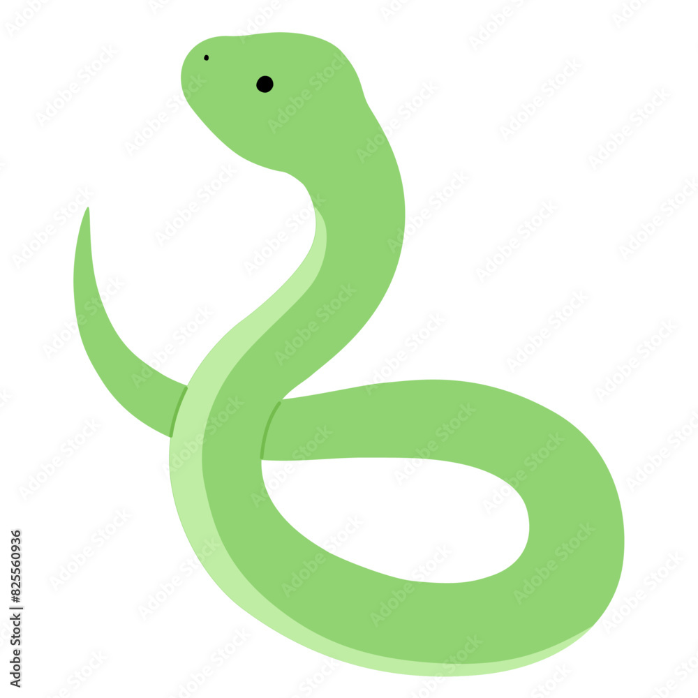 Fototapeta premium 蛇のベクターイラスト。干支、十二支、へび、年賀