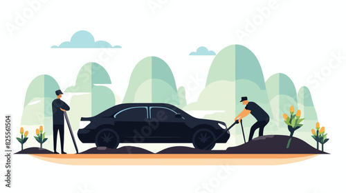 Funeral service vector illustration isolated on whi