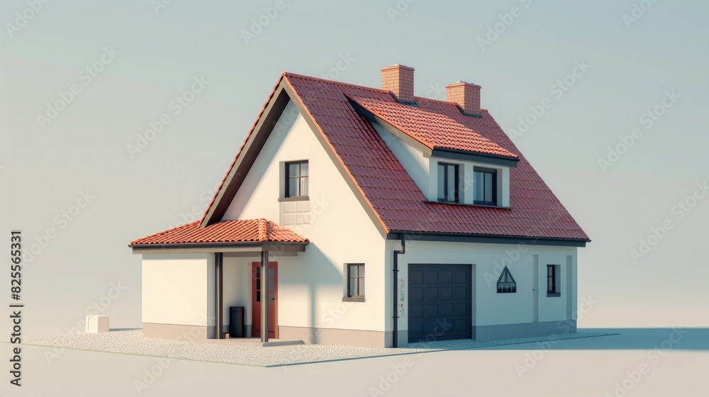Single family house  3D illustration