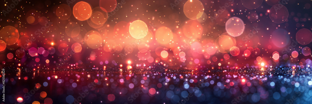 background of abstract glitter lights. red, gold and black