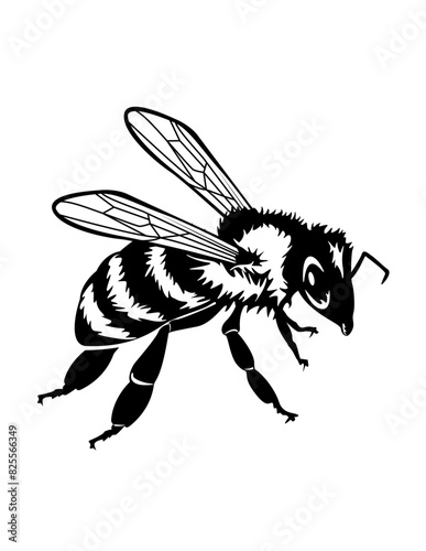 Bee | Flying Insect | Honeybee | Nectar Making Animal | Bee Farm | Stinging Wasps | Colony | Honey | Original Illustration | Vector and Clipart and Stencil