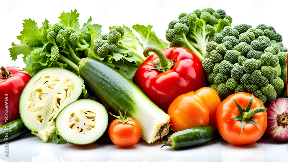 An image of a collection of various vegetables, greens and vegetables An image of a collection of various vegetables, greens and vegetables