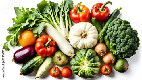 An image of a collection of various vegetables  greens and vegetables