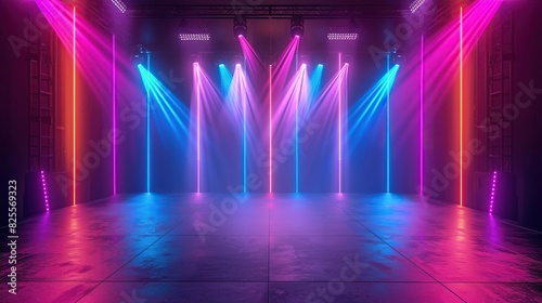 Concert stage with colorful lights