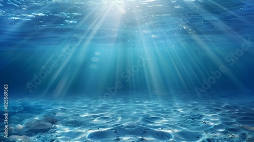 sunbeams penetrating the ocean surface illuminating the underwater world vector illustration
