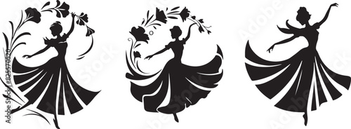 Set of woman dancing vector eps 10