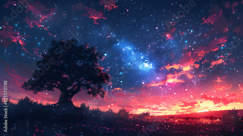 Night Sky with Stars, Calm and Serene