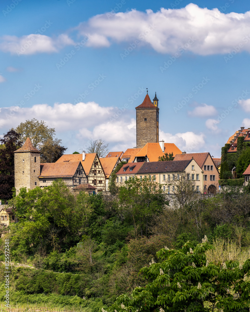 Beautiful view of the defensive wall in Rothenburg ob der Tauber, Bavaria, Germany Beautiful view of the defensive wall in Rothenburg ob der Tauber, Bavaria, Germany