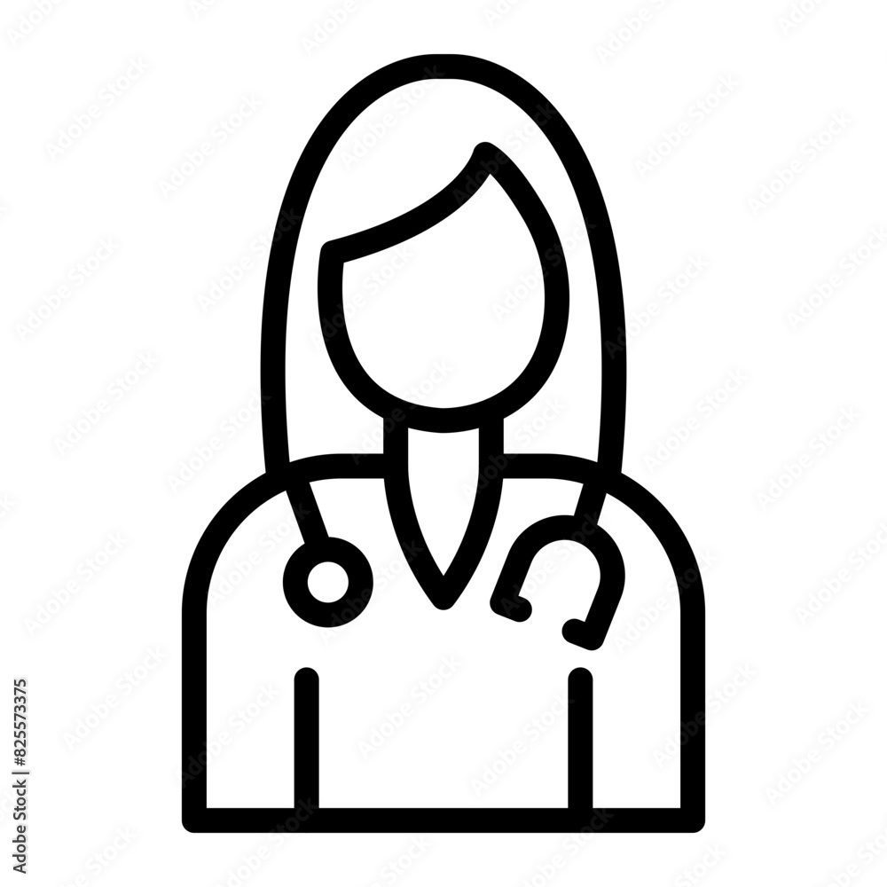 Female Doctor Vector Line Icon Design Female Doctor Vector Line Icon Design