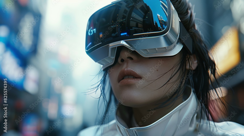 youthful person wearing virtual reality glasses youthful person wearing virtual reality glasses