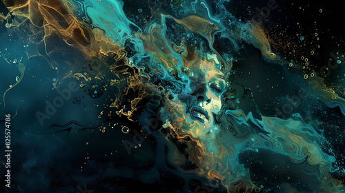Beautiful background with fluid paint. 