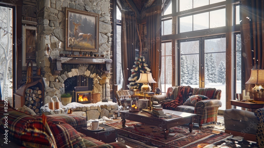 Rustic Farmhouse Living Room With A Large Stone Fireplace, Vintage Furniture, And Warm Lighting , Room Background Photos Rustic Farmhouse Living Room With A Large Stone Fireplace, Vintage Furniture, And Warm Lighting , Room Background Photos