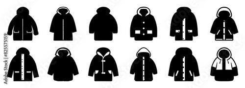 Coat jacket silhouette set vector design big pack of illustration and icon