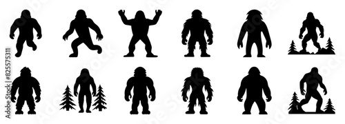 Big foot yeti silhouette set vector design big pack of illustration and icon