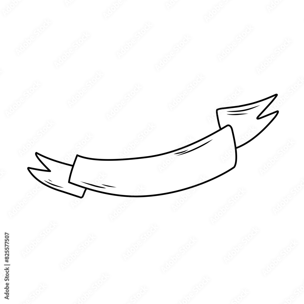 Fototapeta premium banner ribbon sketch