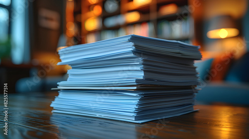A Stack of White Papers on a Table, Ready for Writing or Note Taking © Lucia