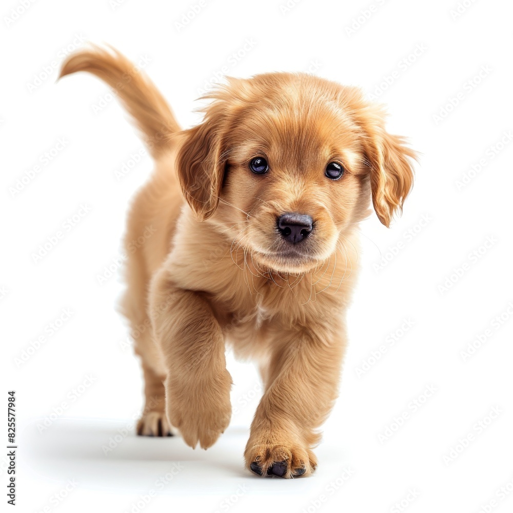 a small brown puppy walking on a white surface a small brown puppy walking on a white surface