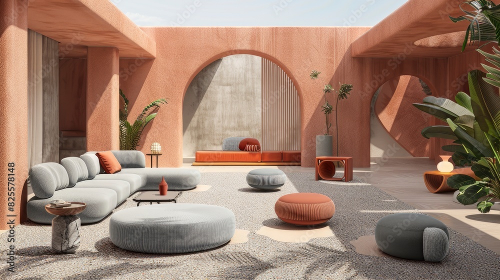 Living Room With A Contemporary Design And Bold, Bright Colors, Room Background Photos