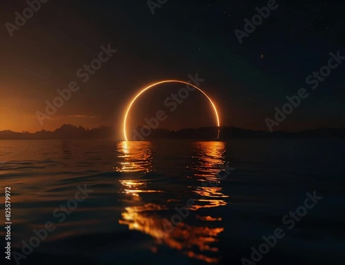 Neon Eclipse: A Symphony of Fire and Water