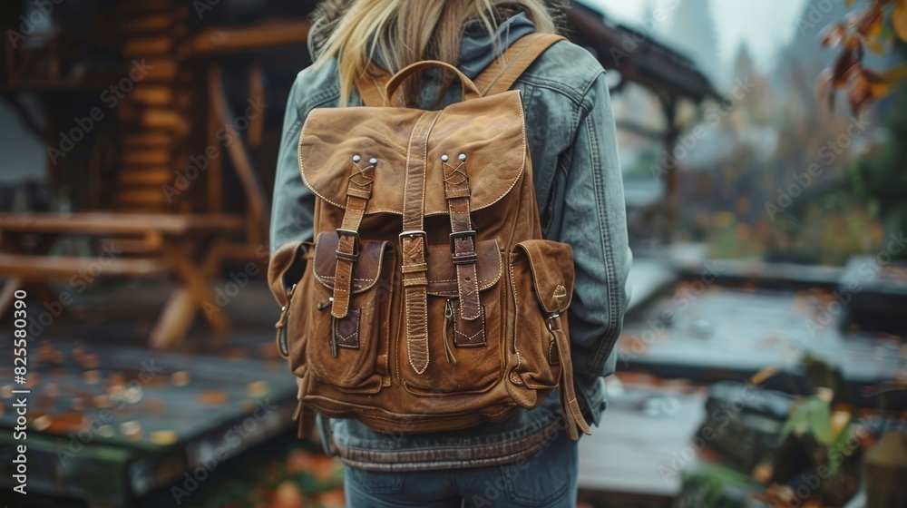 a woman with a backpack walking in the woods, transparent background png a woman with a backpack walking in the woods, transparent background png