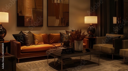 Living Room With A Luxurious, Modern Design, Featuring High-End Furniture And Sophisticated Decor , Room Background Photos