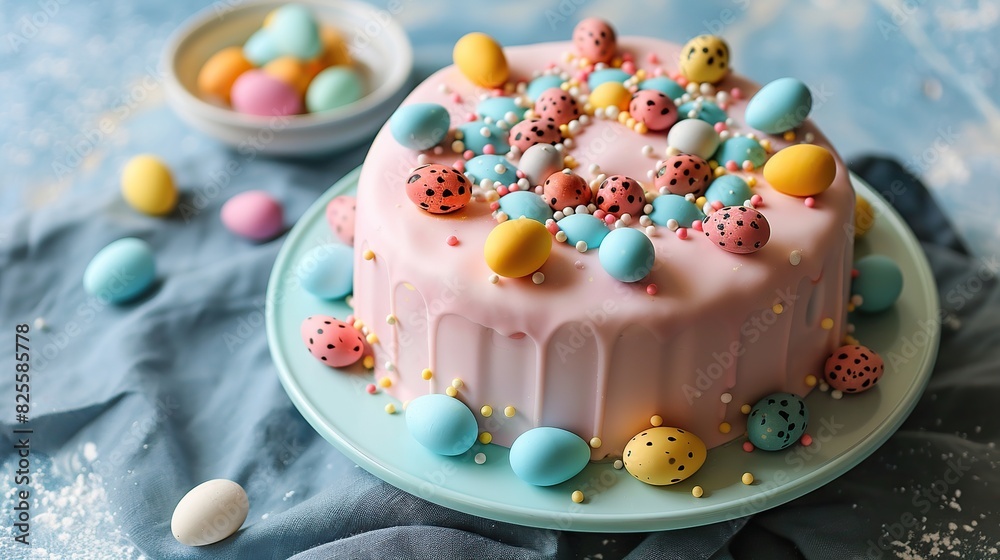 easter cake with easter eggs . Generative Ai easter cake with easter eggs . Generative Ai