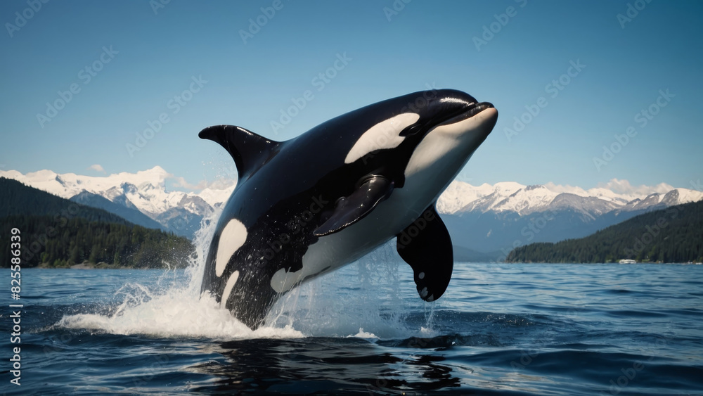 Fototapeta premium killer wale in a clean water