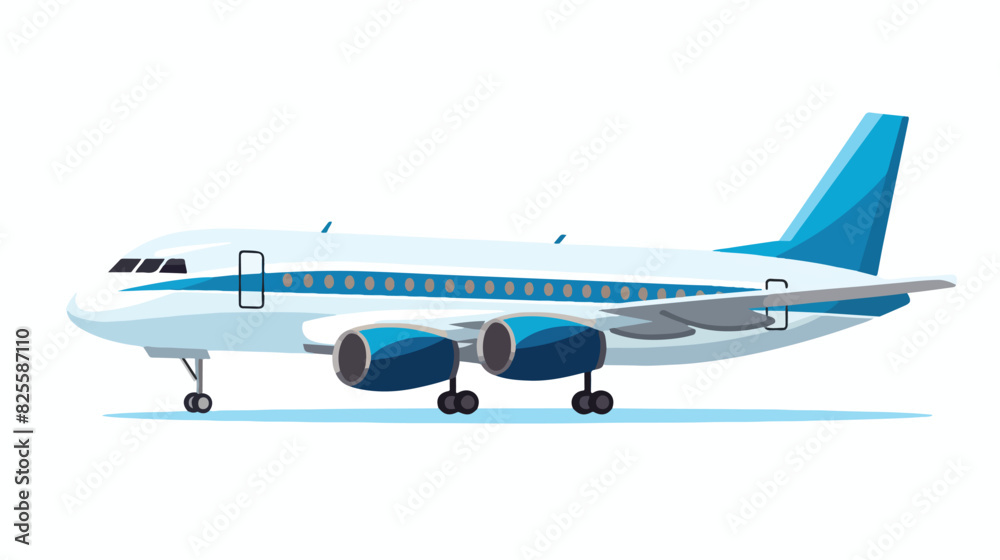 Modern airplane for passengers transportation side