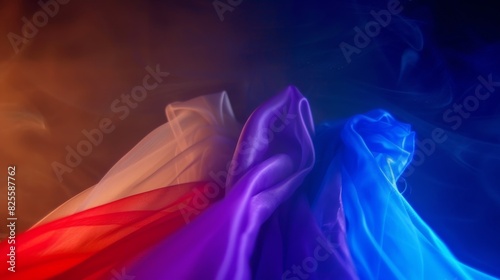 Colorful, light, transparent and smooth silk dark Wallpaper of background, beautiful and translucent