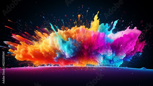 Abstract background with a vivid explosion of colors.