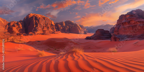 Towering red sand dunes photo