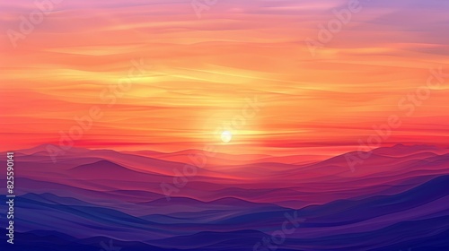 Stunning sky ablaze with orange  red  and purple hues at sunset.