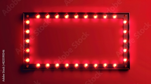 Wallpaper Mural Vector realistic isolated red lightbox marquee frame with neon bulb lamps for template decoration on the wall background. Concept of cinema, theatre and premiere. Torontodigital.ca