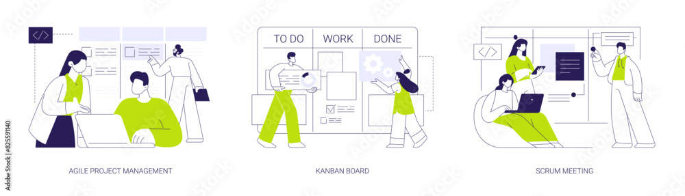 Software development planning abstract concept vector illustrations. Software development planning abstract concept vector illustrations.