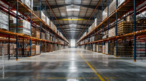 A large empty warehouse with rows of collumn.