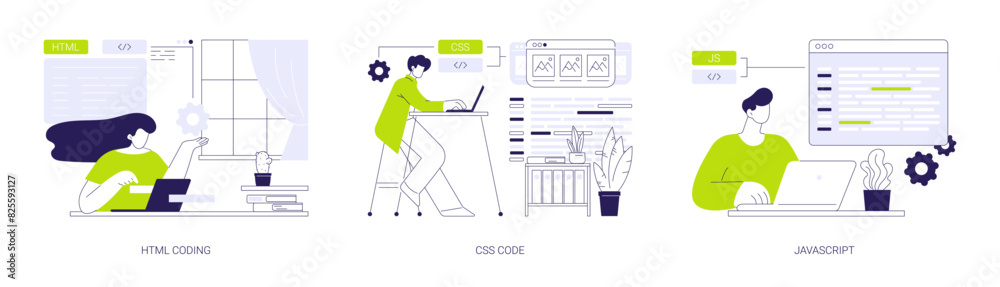 Front end development abstract concept vector illustrations. Front end development abstract concept vector illustrations.