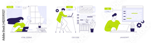 Front end development abstract concept vector illustrations.