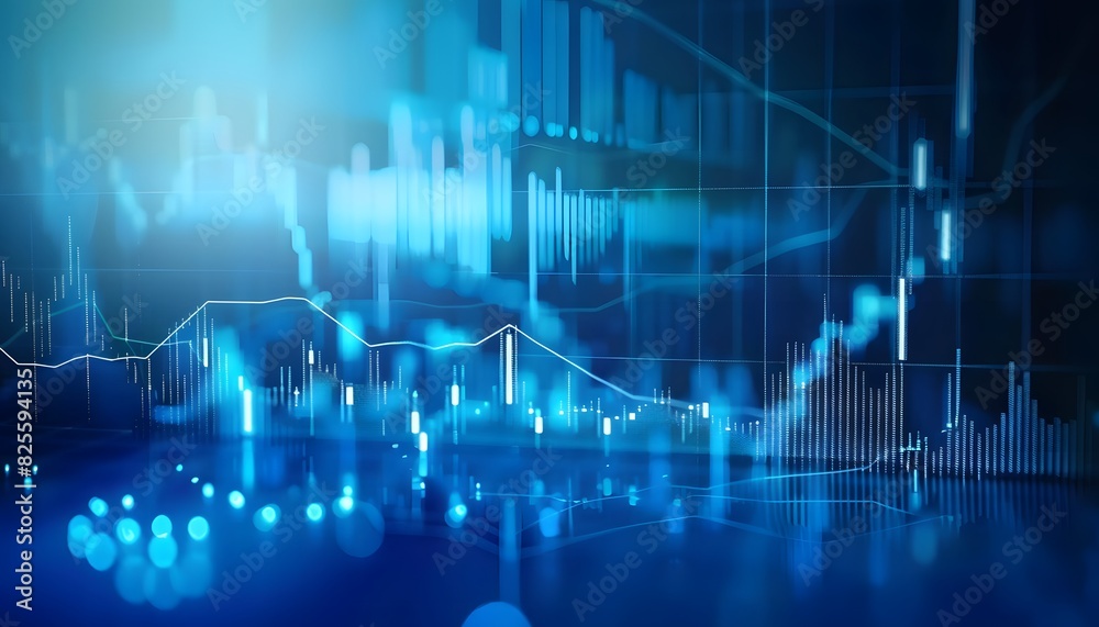 Abstract Financial Data Chart with Glowing Blue Graphs and Digital Light Effects, Perfect for Business, Finance, and Technology Themes Abstract Financial Data Chart with Glowing Blue Graphs and Digital Light Effects, Perfect for Business, Finance, and Technology Themes