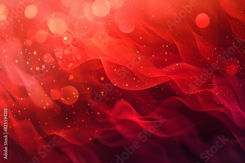 Festive Red Christmas Background, Abstract red holiday background with glowing lights and bokeh, perfect for Christmas themes