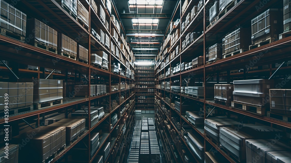 A large empty warehouse with rows of collumn. A large empty warehouse with rows of collumn.