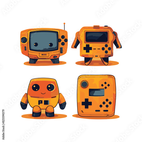GEEK, GAMER TOY ORANGE DESIGN VECTOR