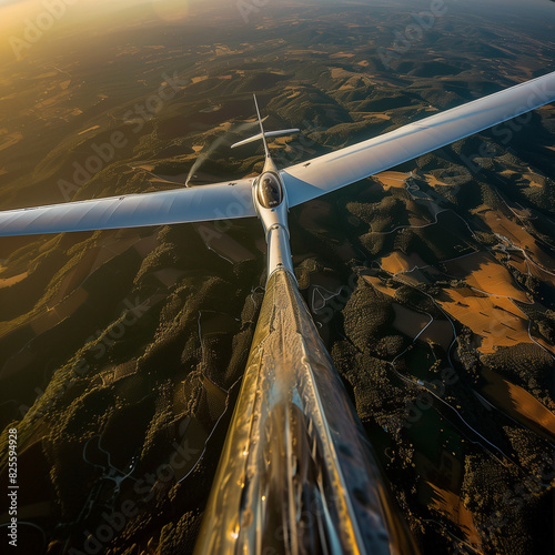  Glider Pilot Maneuvering a Sailplane Top View Silent Skies photo