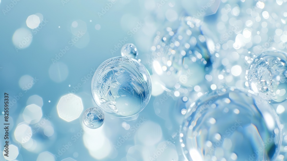 An enchanting close-up perspective showcasing the intricate beauty of water molecules.