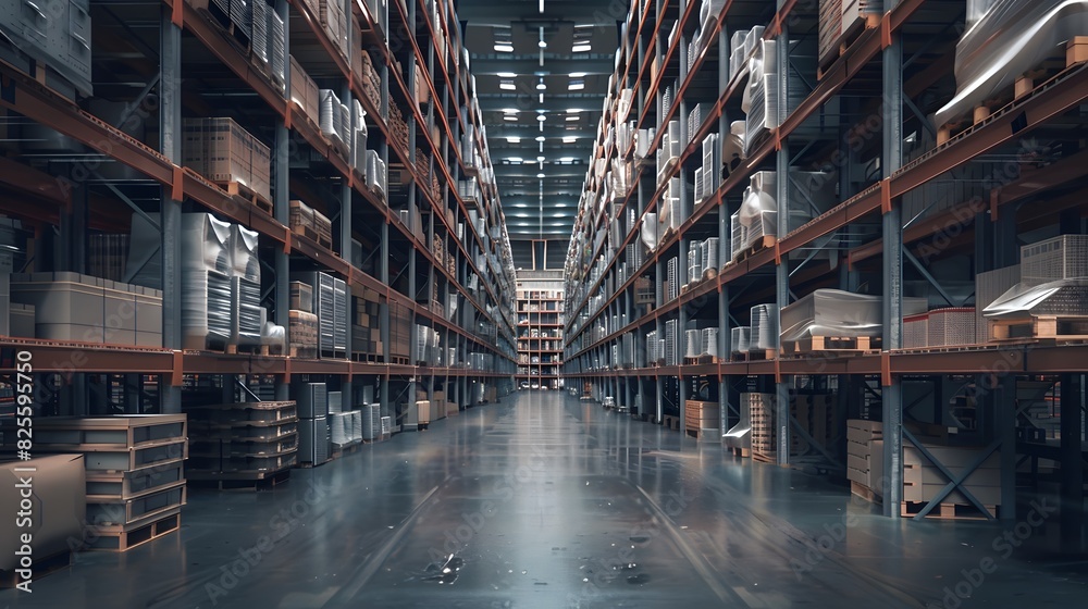 A large empty warehouse with rows of collumn. A large empty warehouse with rows of collumn.