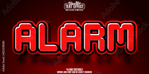Alarm editable text effect, customizable clock and alert 3D font style
