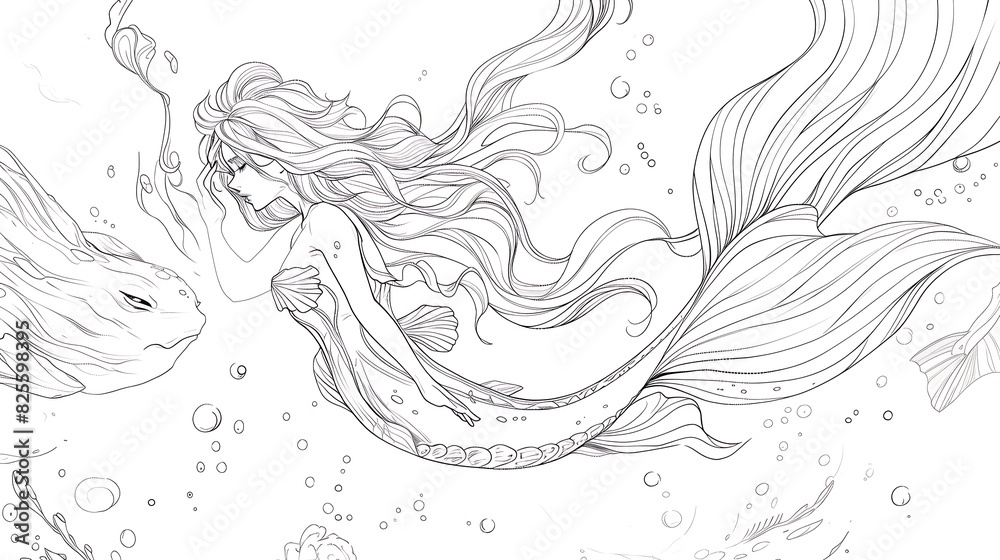 Fototapeta premium outline, drawing, illustration, design, vignetting, art, black, line, graphic, silhouette, isolated, nature, vector, white, icon, leaf, flora, floral, flower, hand, plant, spring, doodle, botanical, d