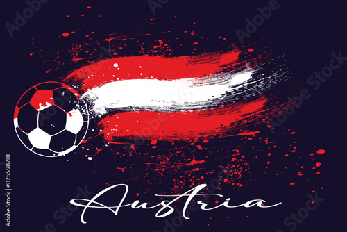 Austria flag background in paint brush, Austria soccer with flag as a background, graphic design team Austria, Austria flag background from paint brushes. Abstract flag